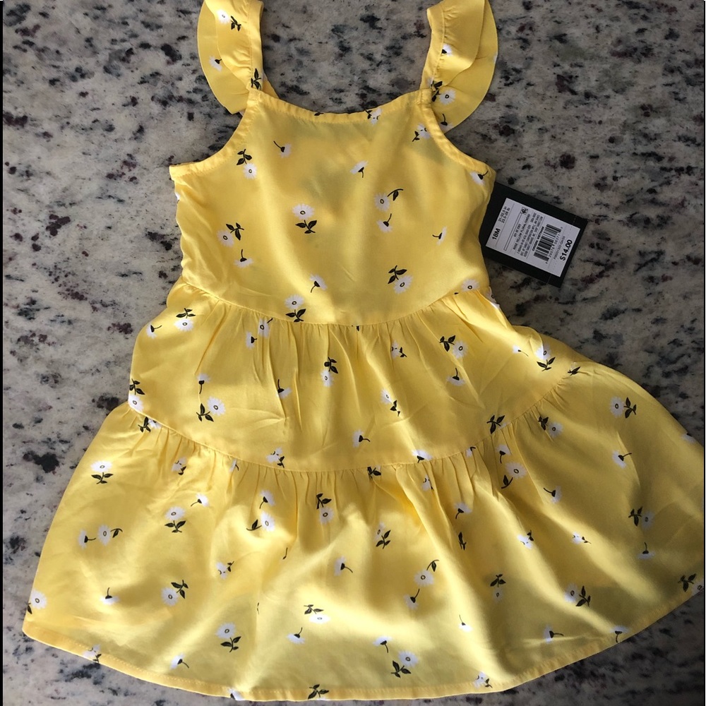 Baby Girl Yellow Floral Dress New 18 Months